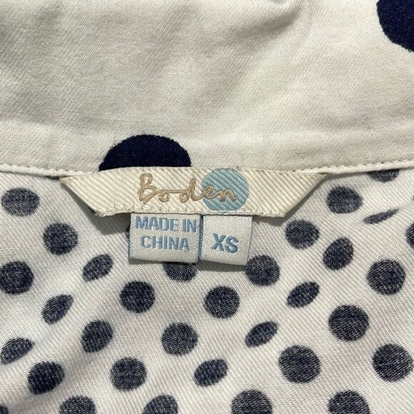 Boden Polka Dot Long Sleeve Flannel Pajama Top Sz XS - Picture 11 of 12
